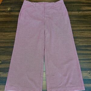 J. Jill Women’s  Houndstooth Wide Leg Cropped Stretch Pants in red, size 14